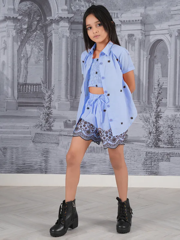 Light blue cotton co-ord set