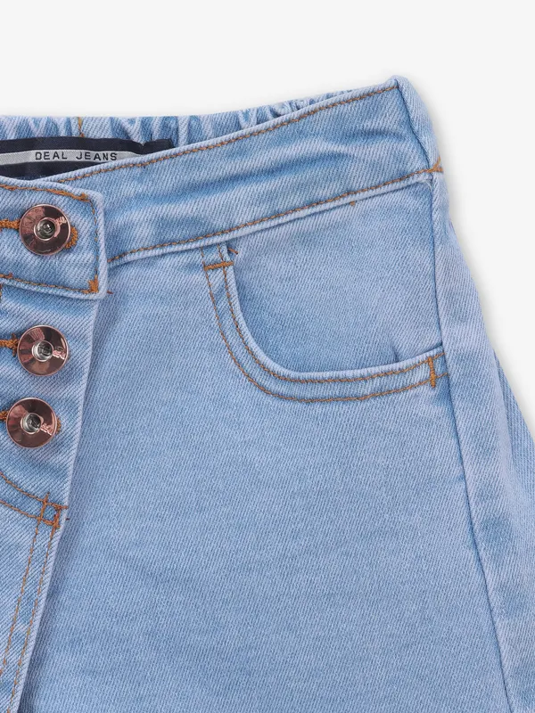 Light blue denim shorts for casual