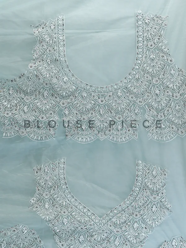 Light blue net embroidery lehenga choli