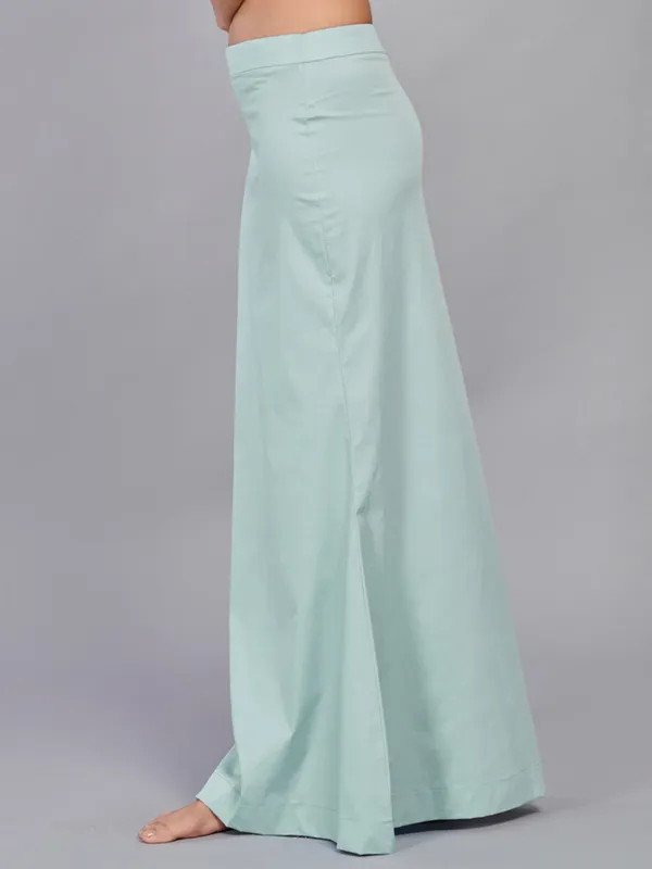 Light blue plain saree shapewear