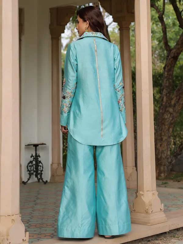 Light blue silk tencel co-ord set
