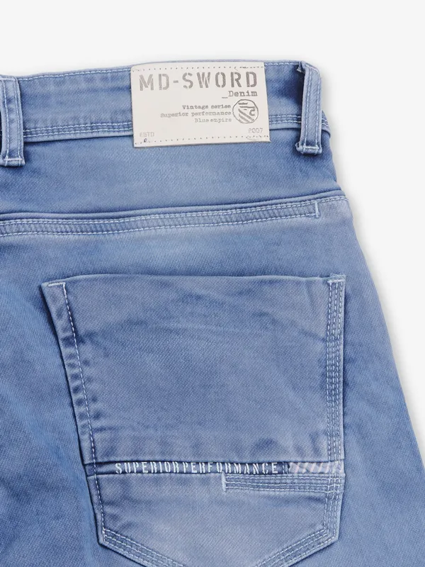 Light blue washed denim jeans from MD SWORD