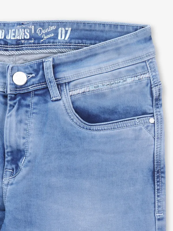 Light blue washed denim jeans from MD SWORD