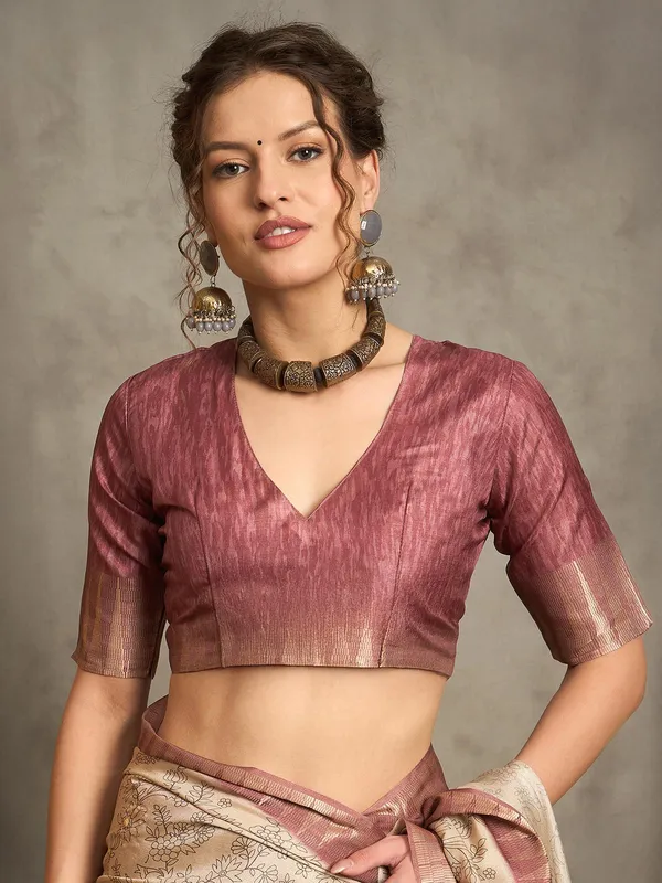 Light brown bhagalpuri silk saree for any ocassion