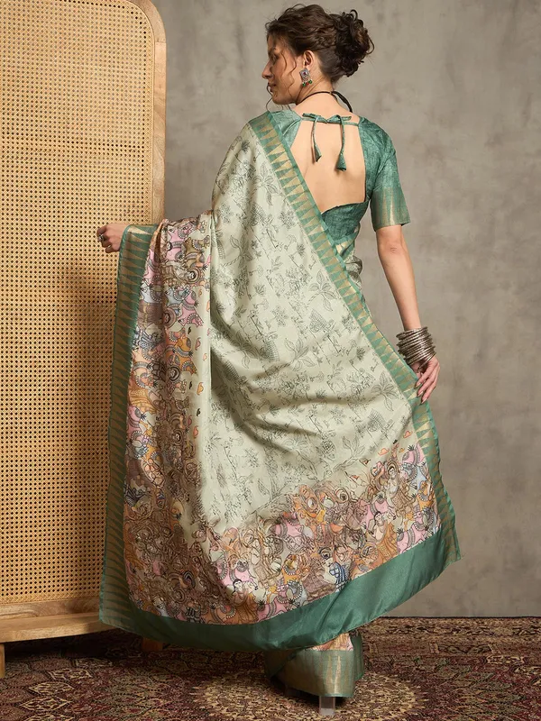 Light green bhagalpuri silk saree for women