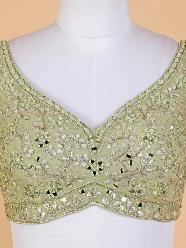 Light green organza lehenga choli