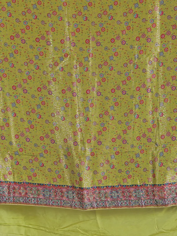 Light green pashmina silk saree for wedding