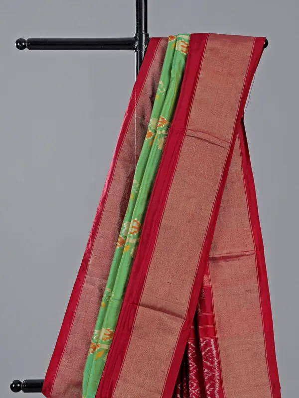 Light green patola silk saree for wedding festive