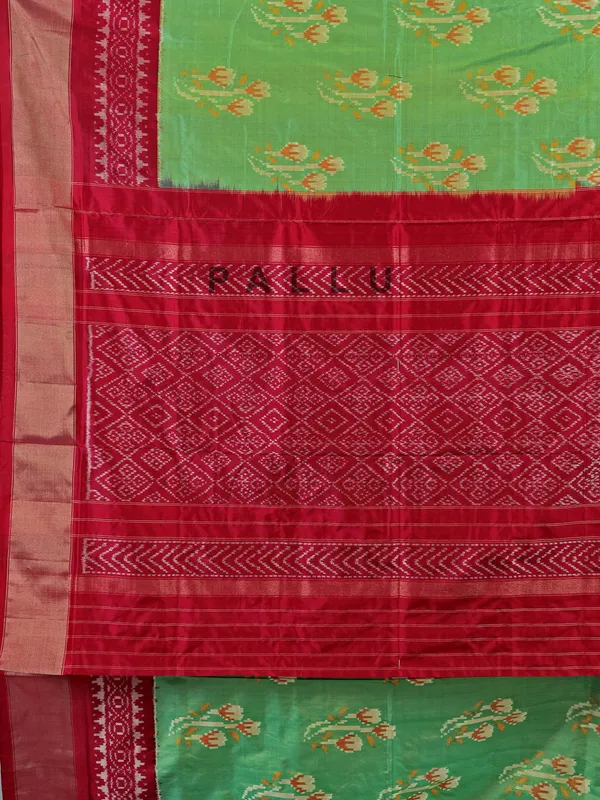 Light green patola silk saree for wedding festive