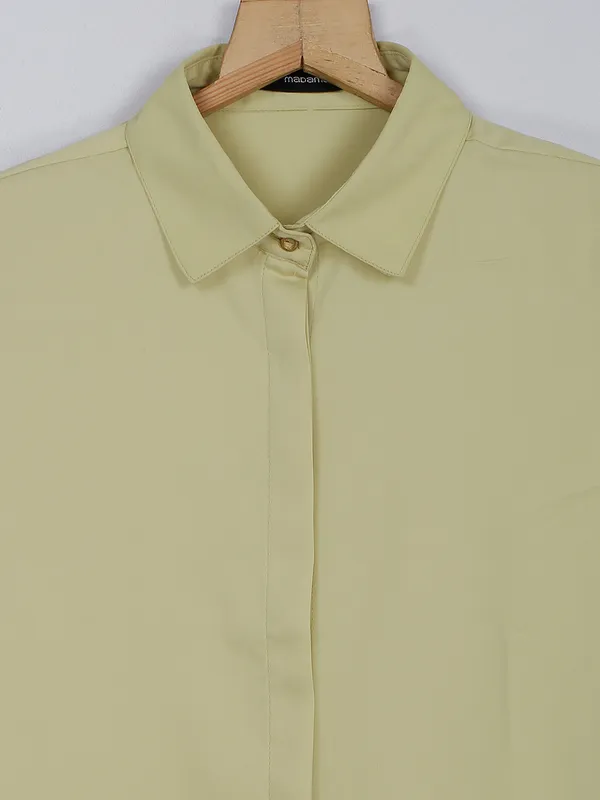 Light green plain casual shirt