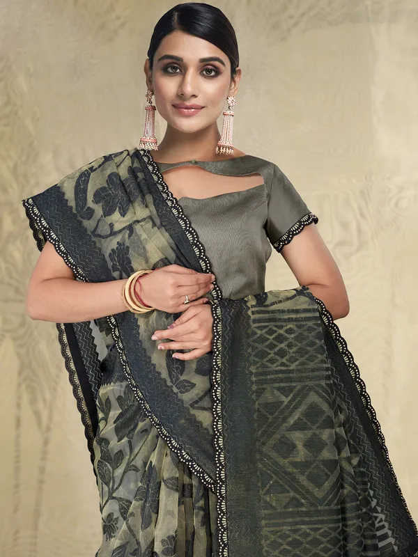 Light green tissue silk saree