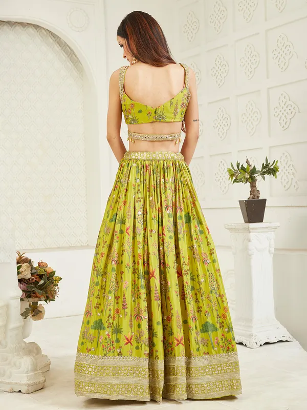 Light green wedding wear lehenga choli for women