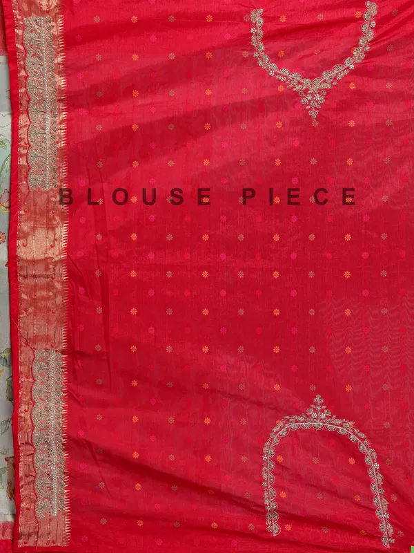 Light grey kanjivaram silk saree with colorful motifs