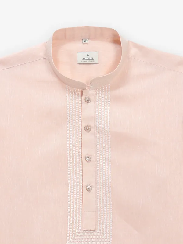 Light peach cotton kurta style shirt