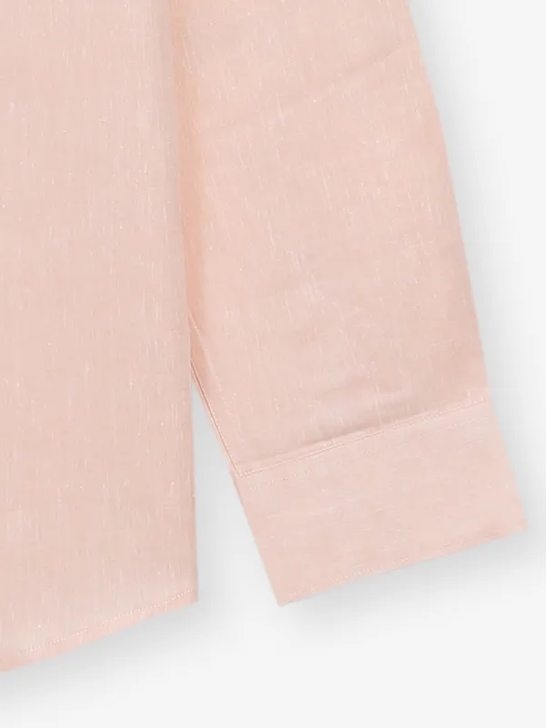 Light peach cotton kurta style shirt