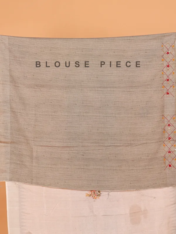Light peach semi tusser silk saree for women