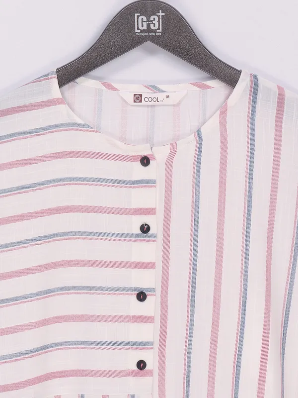 Light pink cotton stripe top