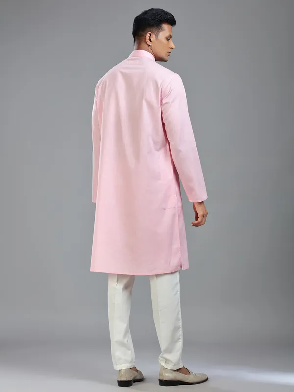 Light pink ethnic style kurta suit for festive