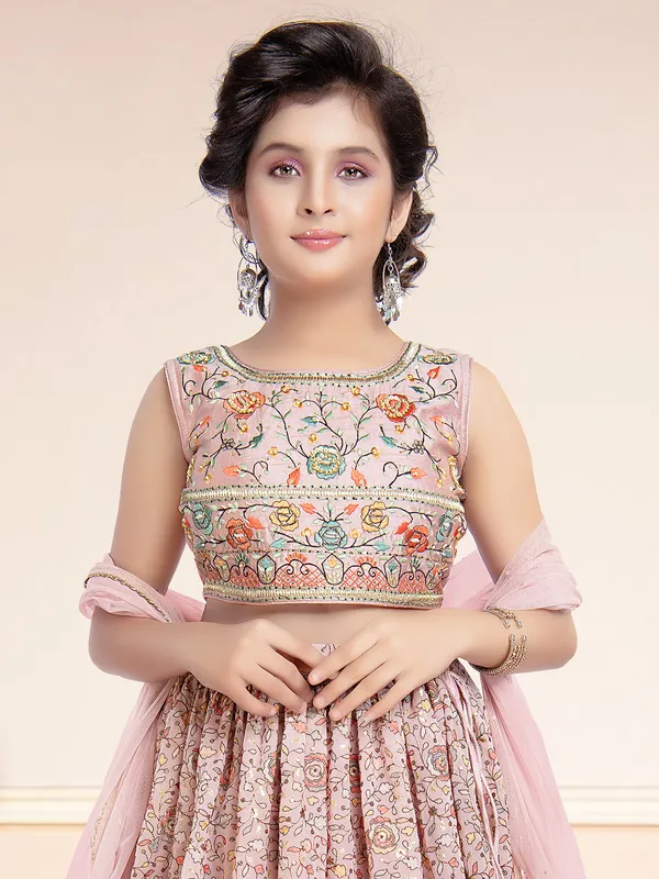 Light pink georgette lehenga choli