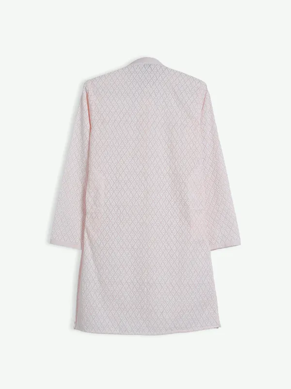 Light pink lucknowi kurta suit