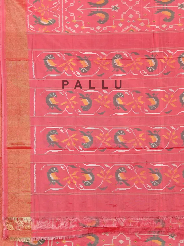 Light pink patola silk saree for festival