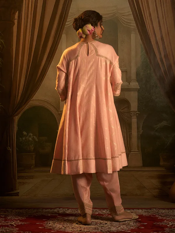 Light pink silk salwar suit for festivals