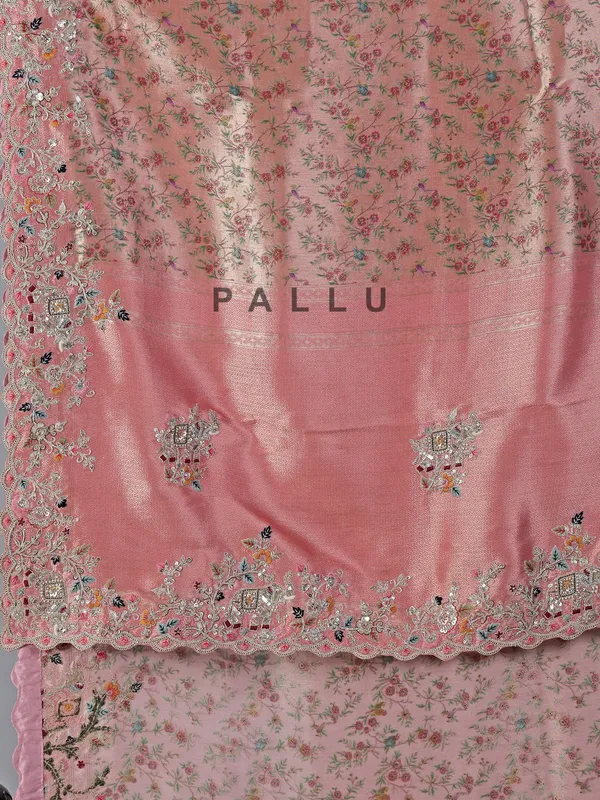 Light pink wedding kanjivaram silk saree