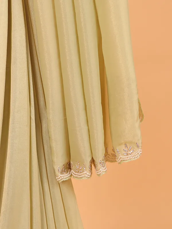 Light pista green organza saree for wedding wear