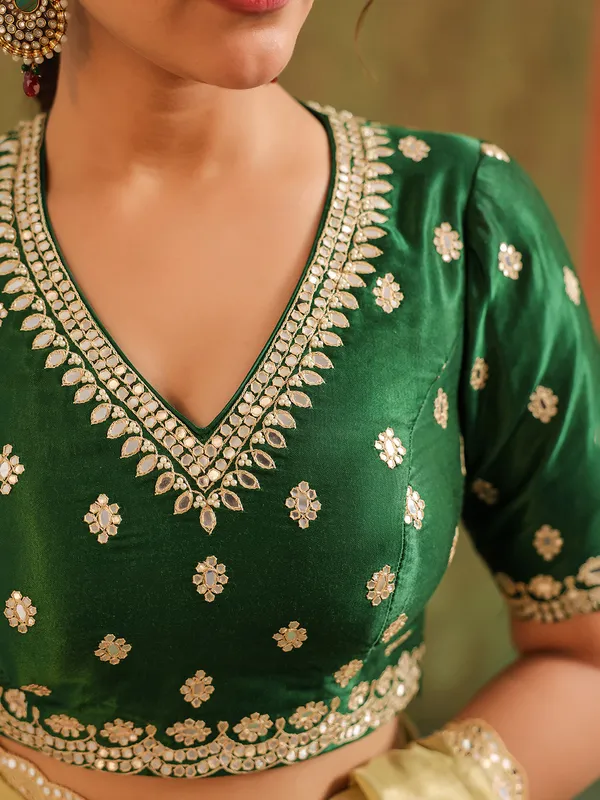 Light pista green silk saree wedding collection