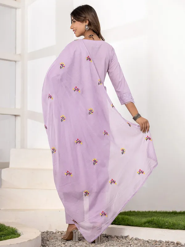 Light purple kurti set for festive