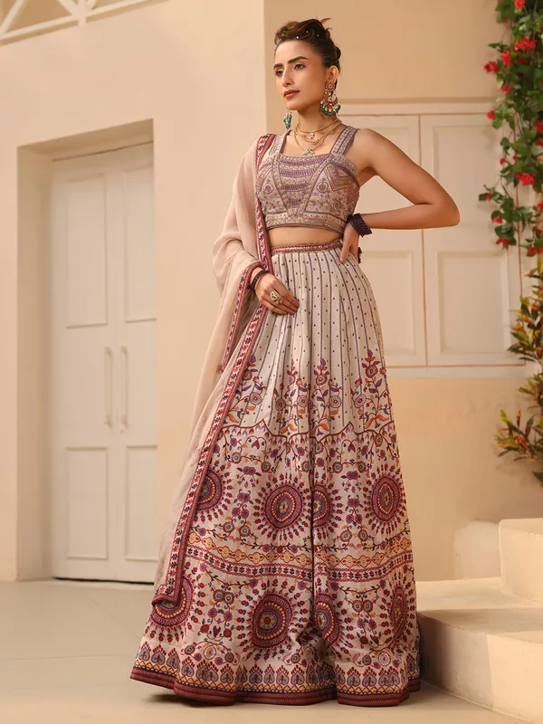 Light purple raw silk lehenga choli