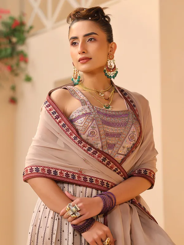 Light purple raw silk lehenga choli