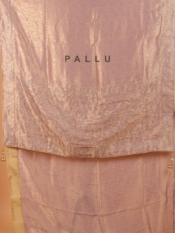 Light purple shimmer dola silk saree