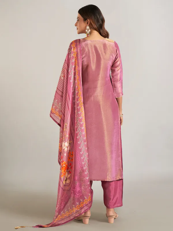 Light purple silk salwar suit with dupatta