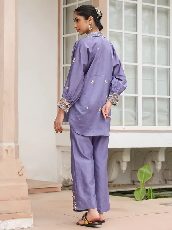Light purple silk tencel co-ord set