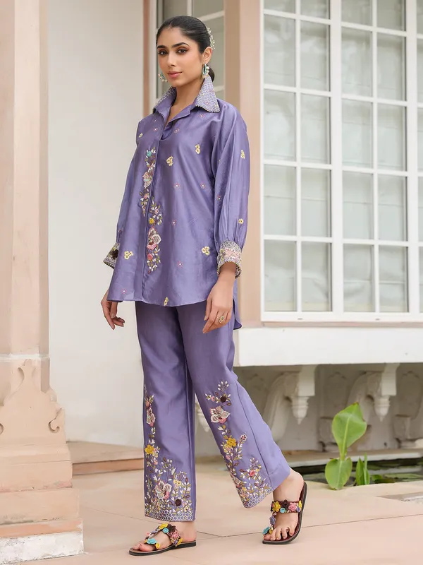Light purple silk tencel co-ord set