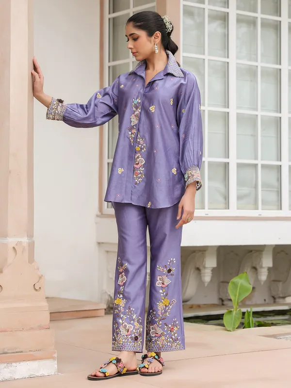 Light purple silk tencel co-ord set