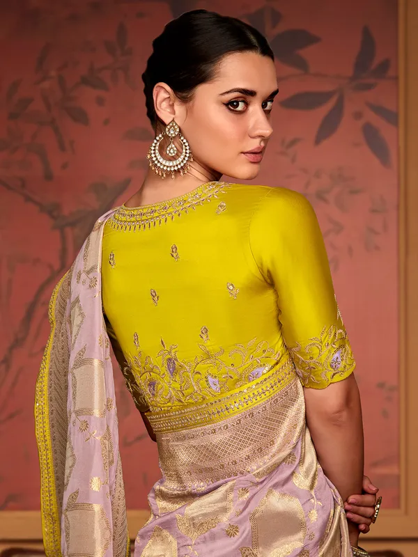 Light purple soft dola silk saree