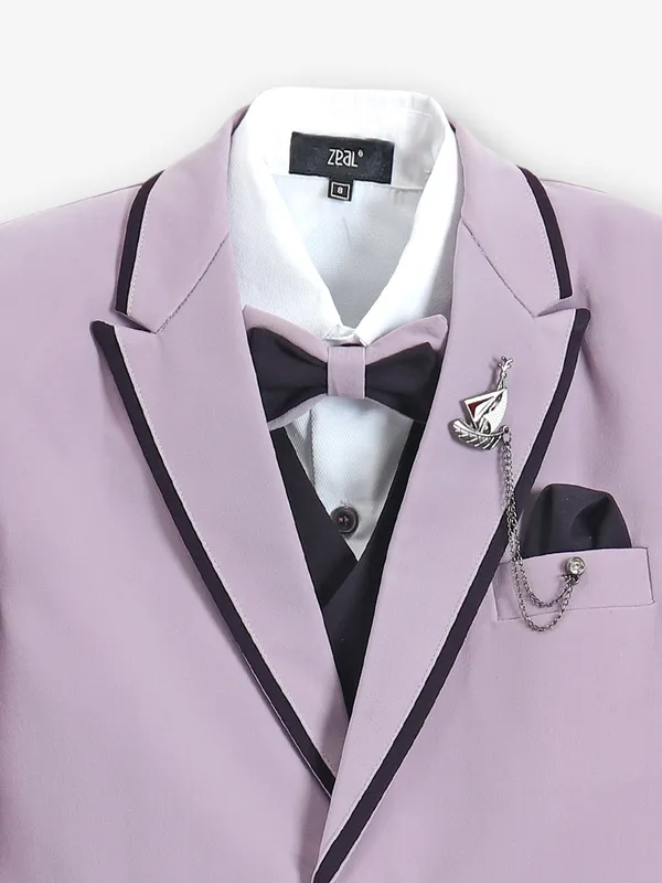Light purple terry rayon solid coat suit