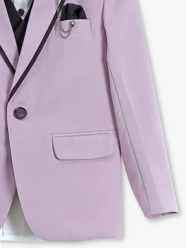 Light purple terry rayon solid coat suit
