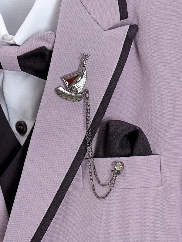 Light purple terry rayon solid coat suit