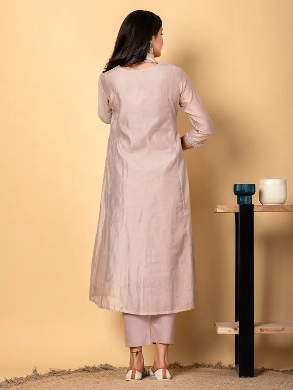 Light purple tissue silk kurti set