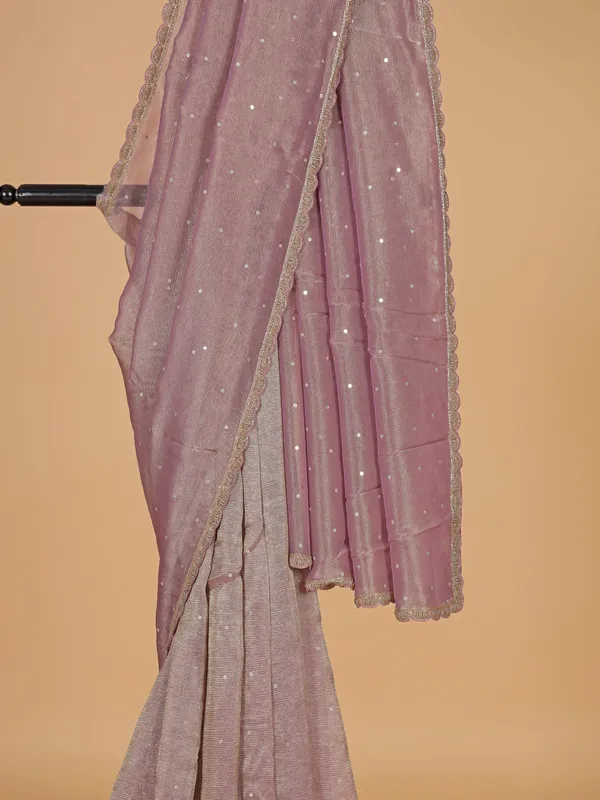 Light violet saree with ready made blouse