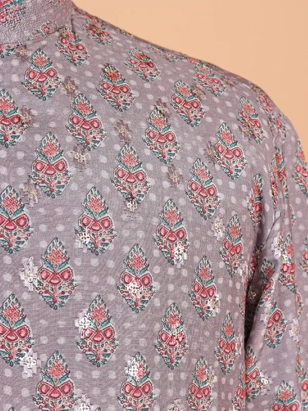 Light wine cotton festive wear kurta suit  for men