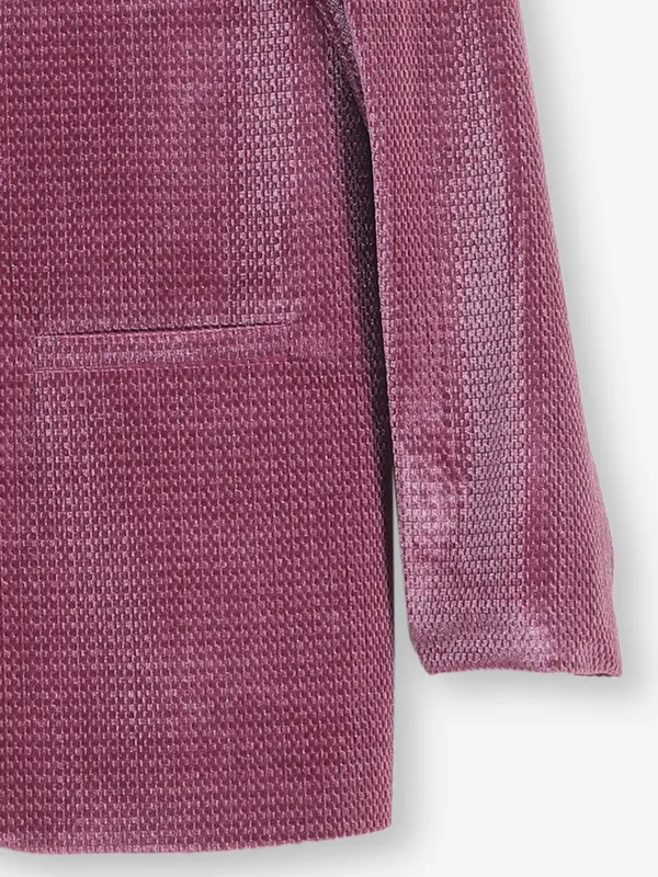 Light wine velvet party blazer for boys