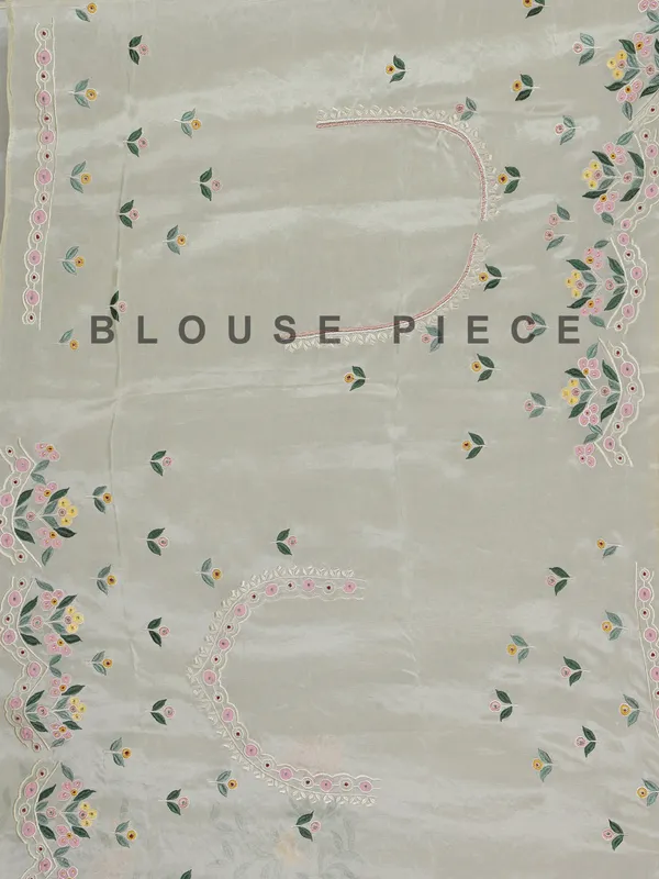 Light yellow semi tissue saree with thread elegance