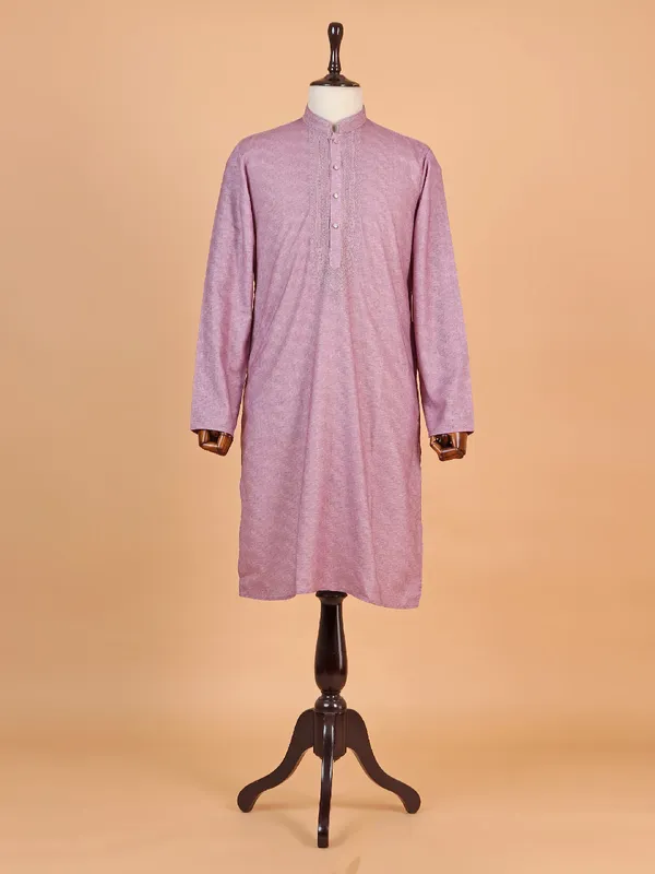 Lilac cotton festive wear kurta suit suit for boys
