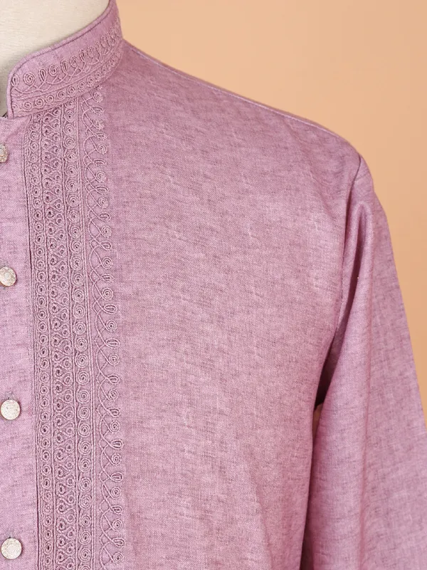 Lilac cotton festive wear kurta suit suit for boys