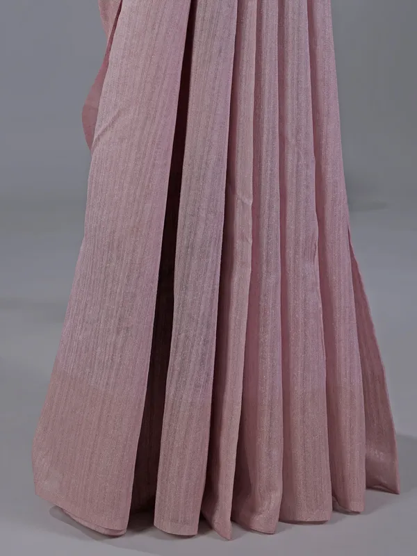 Lilac purple cotton thread worked silk saree