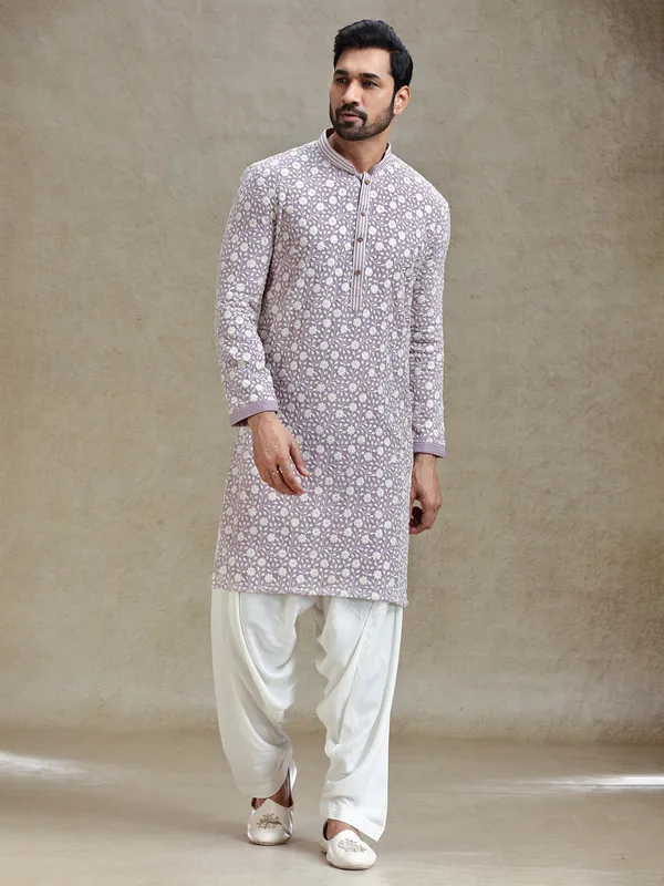 Lilac purple ethereal charm kurta salwar set